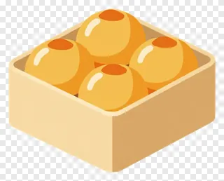 A box of golden Indian sweets shown in isometric perspective.