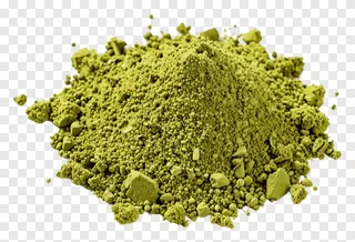 A pile of green matcha powder.