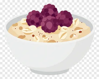 A bowl of oatmeal topped with berries and nuts.