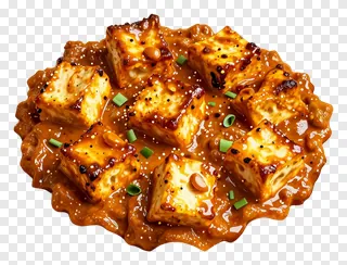 Paneer bhurji dish with naan, garnished with green onions.
