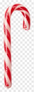 A red and white striped candy cane.