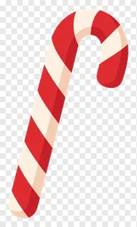 A red and white striped candy cane.