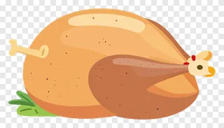 Cartoon roast turkey with herb garnish
