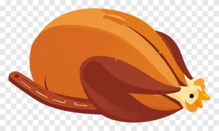 Illustration of a roasted turkey with an orange glow effect.