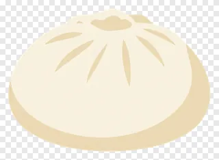 Top view of a steamed bao bun with pleated wrapper.