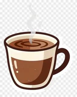 A steaming cup of coffee with a swirl.
