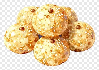 A group of watercolor-style gujiya sweets.