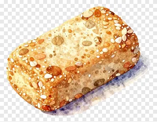 A watercolor illustration of a sesame-coated gujiya sweet.