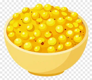 A bowl of yellow chana dal with turmeric.