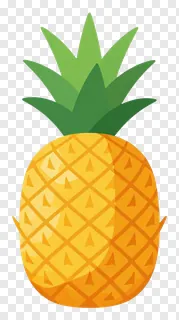 A pineapple with a green leafy crown.