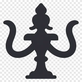 Black silhouette of Durga with trishul