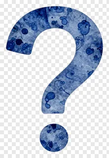 Blue watercolor question mark icon.