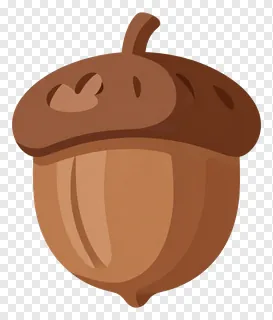 An acorn with a smooth, gradient cap and rounded body.