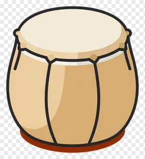 A flat-illustration of a Bengali tabla drum.