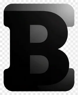 Black letter B icon with gradient highlights.