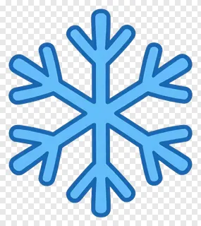 A blue snowflake drawn with line art.