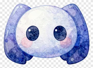 A blue watercolor-style Discord icon with big eyes and rosy cheeks.