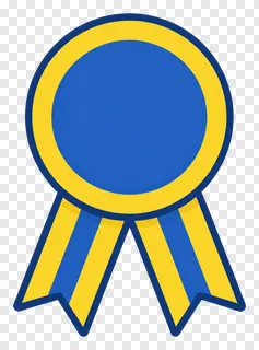 Blue and yellow ribbon badge