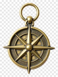 Brass compass charm with loop for jewelry or keychain.