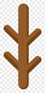 A brown plant stalk with two branches.