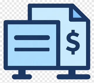 Business tools icon with document and dollar sign.