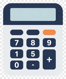 Minimalist calculator graphic showing numbers on buttons.