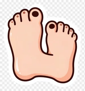 Two cartoon feet with thick black outlines.