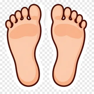 Cartoon illustration of two bare feet.
