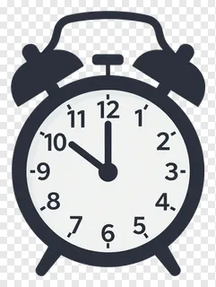 An old-fashioned alarm clock with a white face and black hands.
