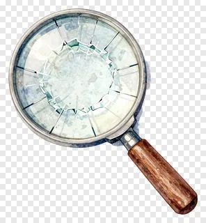 Magnifying glass with a broken lens.