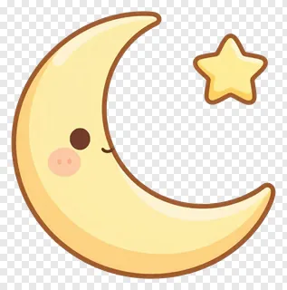 A cute crescent moon with a star.