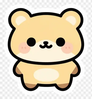 A cute cartoon bear icon with rosy cheeks.