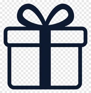 A dark blue gift box with a bow.