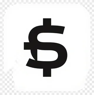 Black dollar sign icon for technology HUD overlay.