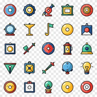 Grid of colorful festival-themed icons.