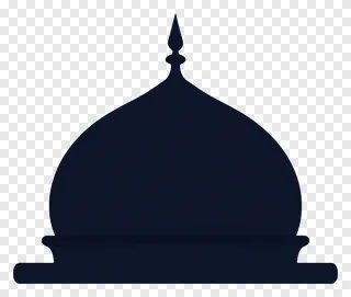 Black silhouette of a mosque dome with a finial.