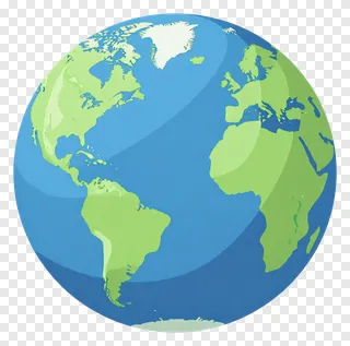 A globe with continents appearing to float above the oceans.