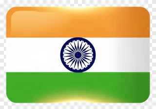 Glossy Indian tricolor flag with Ashoka Chakra.