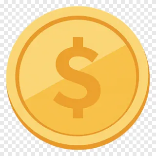 A golden coin with a dollar sign.
