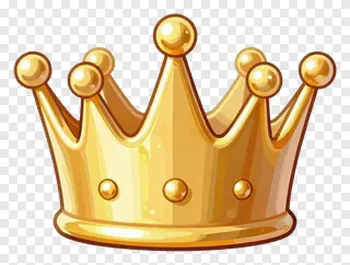 A golden crown with rounded points.