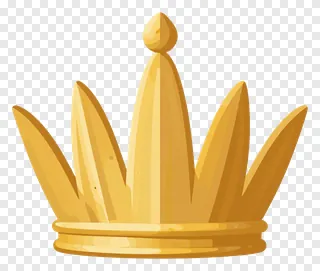 A golden crown with five spikes.
