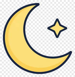 A golden crescent moon with a star inside.