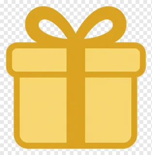 Golden gift box with ribbon bow