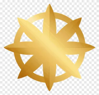 A glowing golden Khanda symbol with a radiant starburst effect.