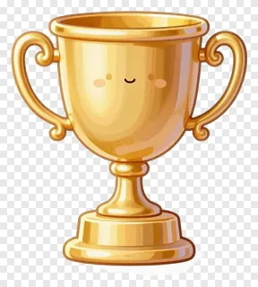 A golden trophy cup with a smiling face.