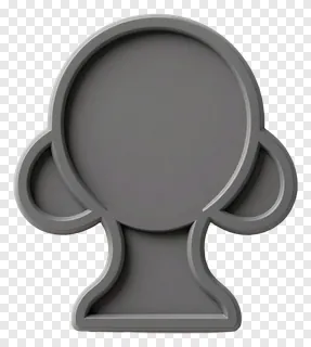 Gray women symbol badge with rounded design.