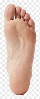 A human foot sole viewed from above.