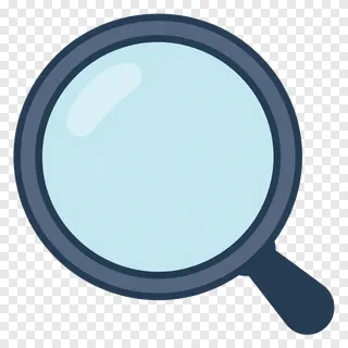 Magnifying glass with clear lens and dark handle.
