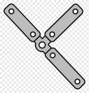Open metallic hinge joint with circular elements.