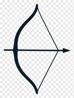 A simple black bow and arrow illustration.